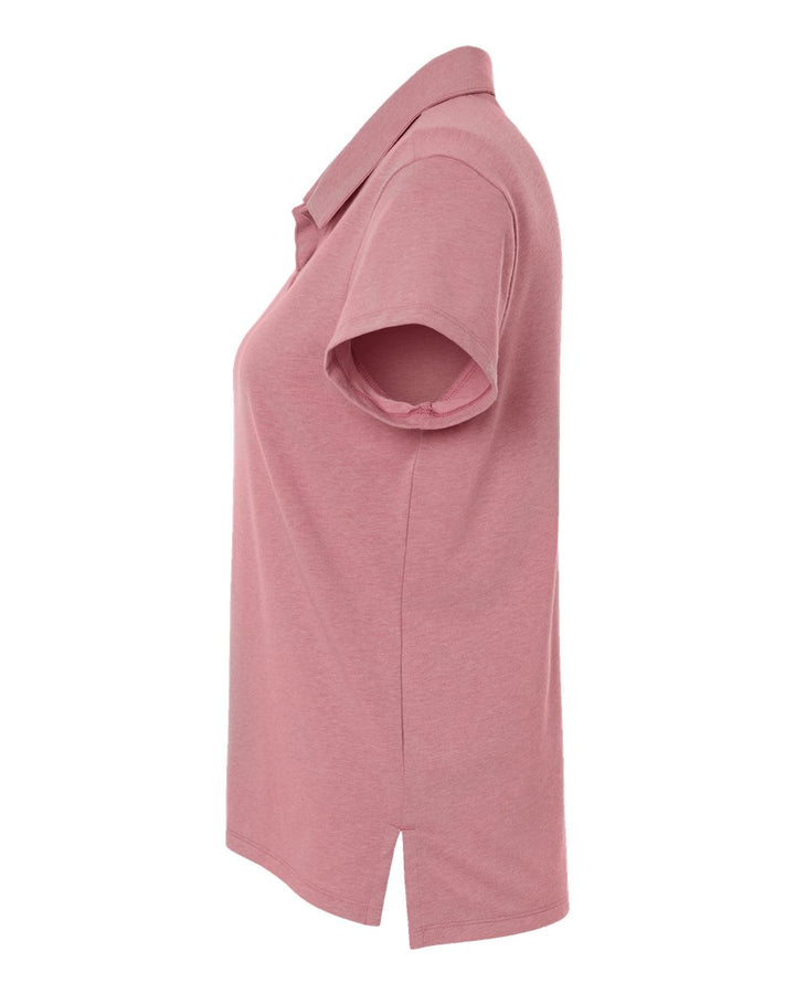 Left View of Pink Strata Melange Women's Blend Polo - A690