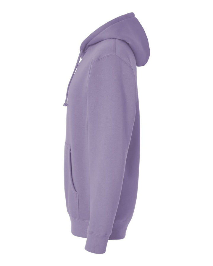 Left View of Plum Heavyweight Hooded Sweatshirt - IND4000