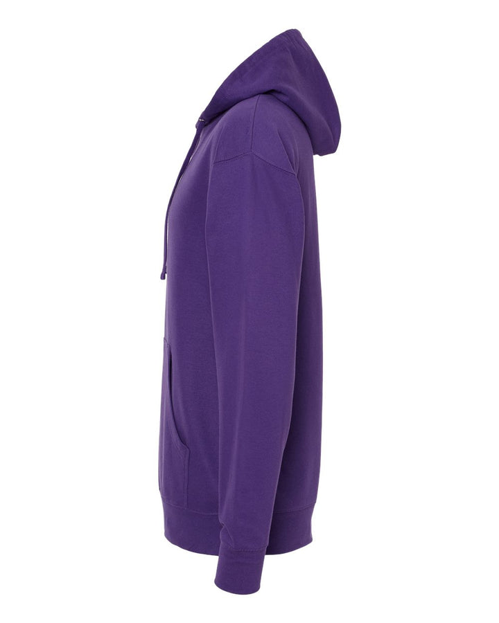 Left View of Purple Midweight Hooded Sweatshirt - SS4500