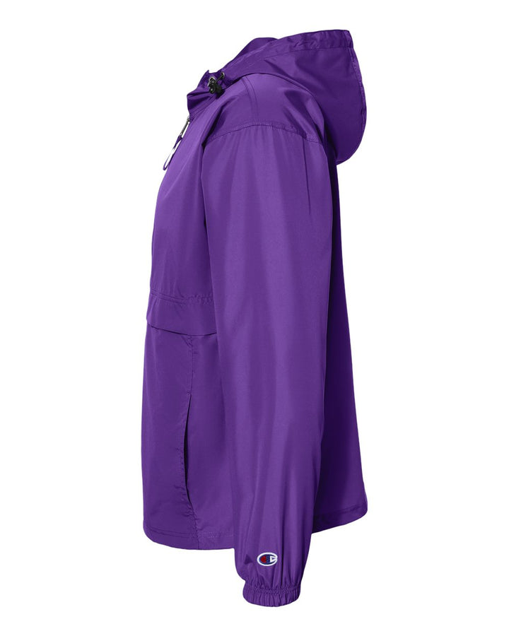 Left View of Purple Packable Anorak Jacket - CO200