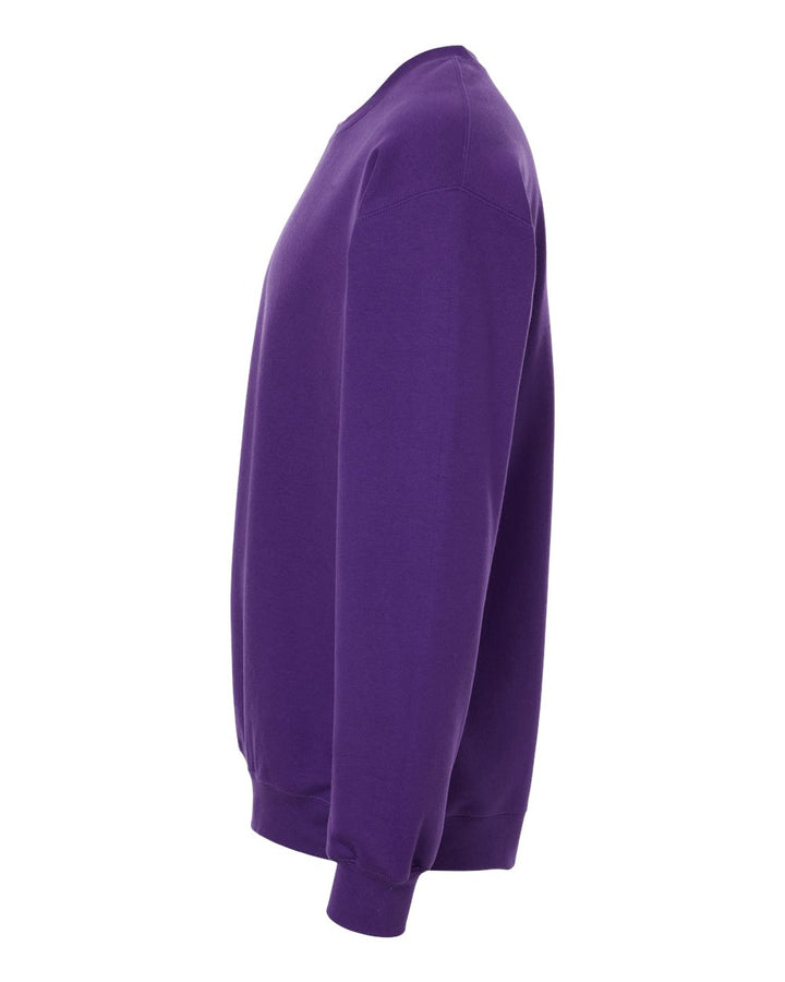 Left View of Purple Softstyle® Midweight Crewneck Sweatshirt - SF000