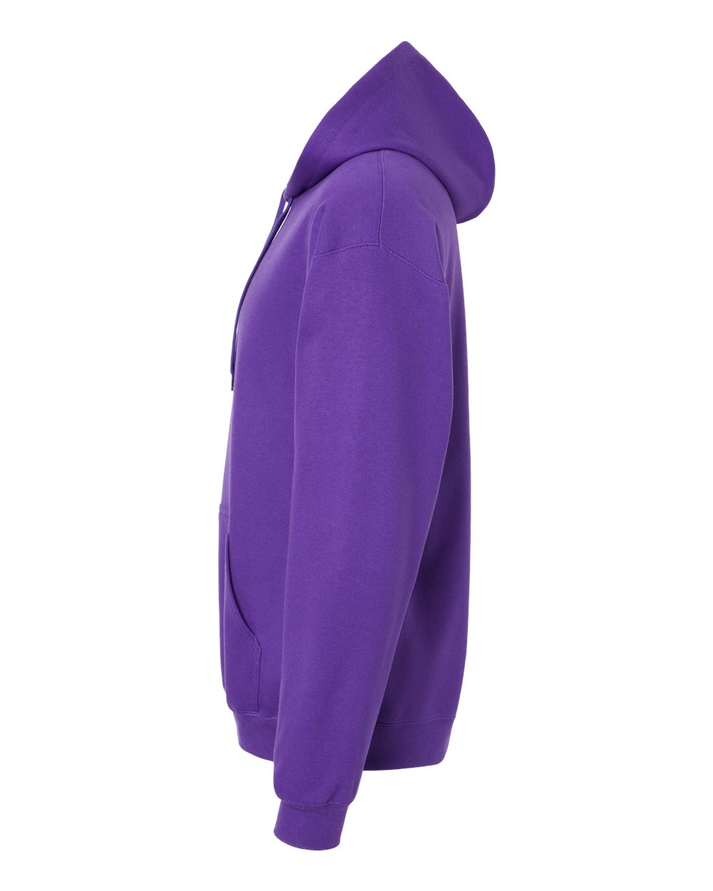 Left View of Purple Softstyle® Midweight Hooded Sweatshirt - SF500