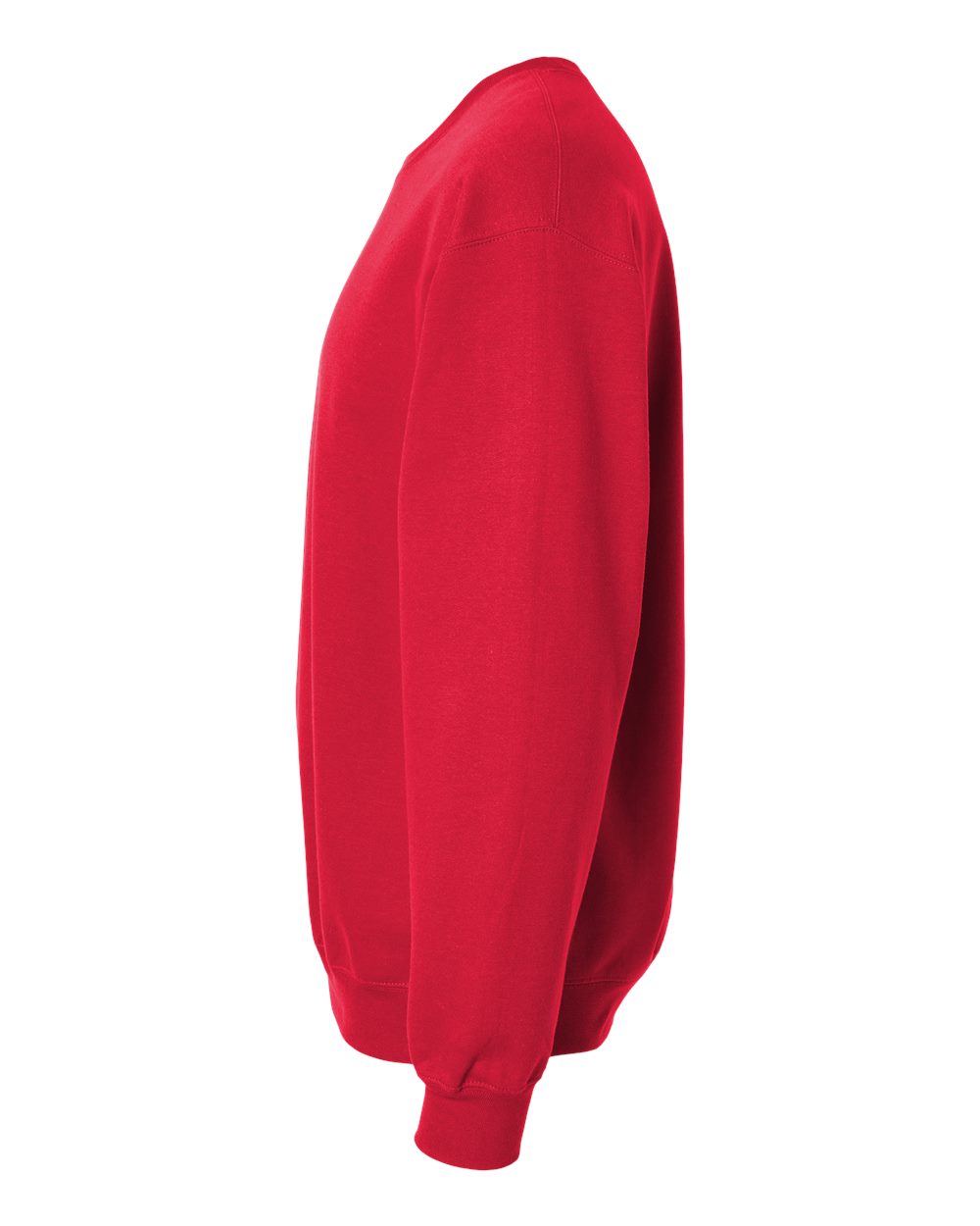 Left View of Red Softstyle® Midweight Crewneck Sweatshirt - SF000