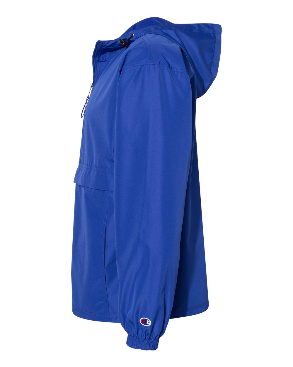 Left View of Royal Blue Packable Anorak Jacket - CO200