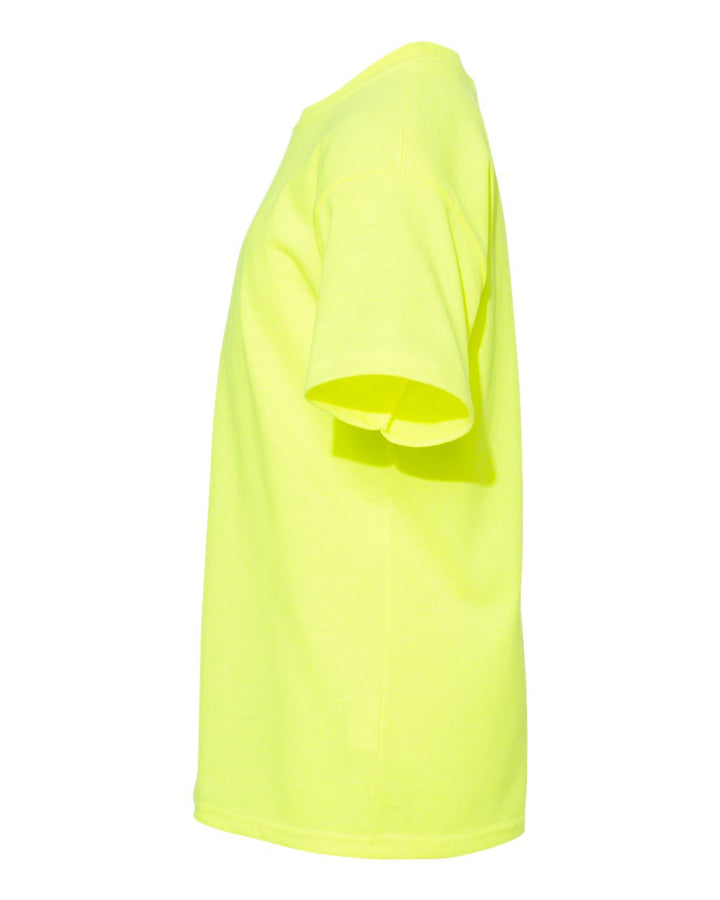 Left View of Safety Green Ecosmart™ Youth T-Shirt - 5370