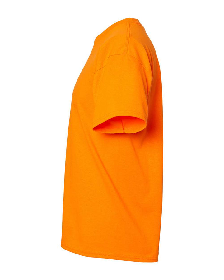 Left View of Safety Orange Essential-T T-Shirt - 5280