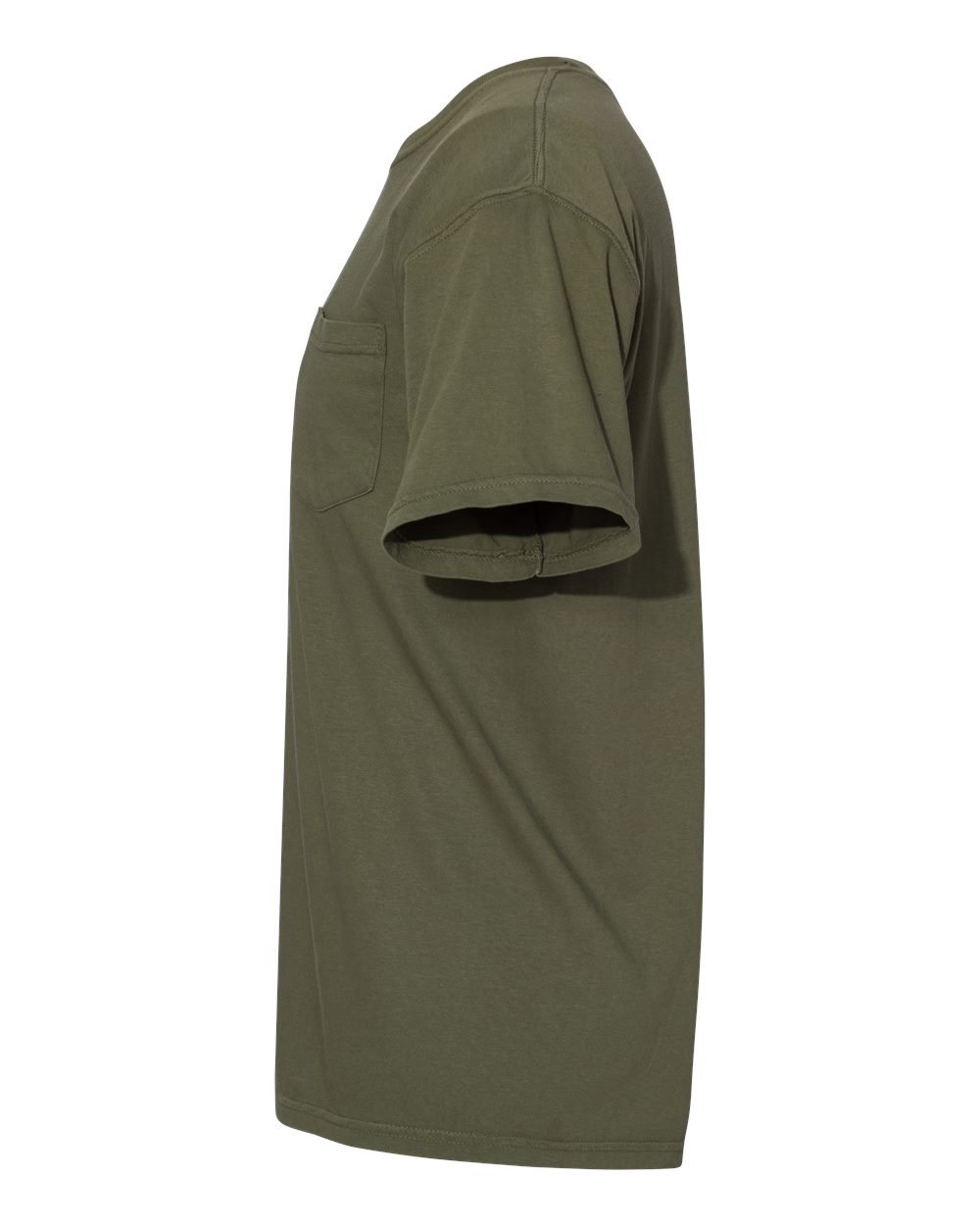 Left View of Sage Garment-Dyed Heavyweight Pocket T-Shirt - 6030