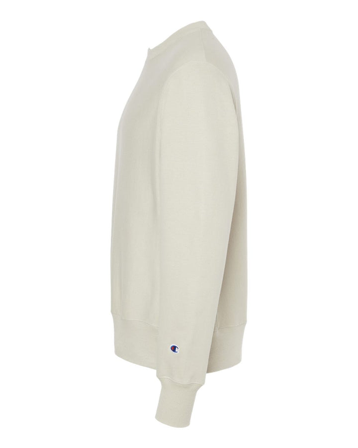 Left View of Sand Reverse Weave® Crewneck Sweatshirt - S149