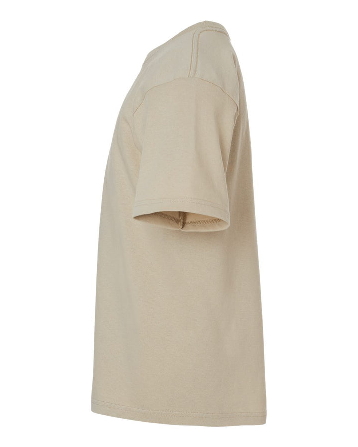 Left View of Sand Youth Gold Soft Touch T-Shirt - 4850