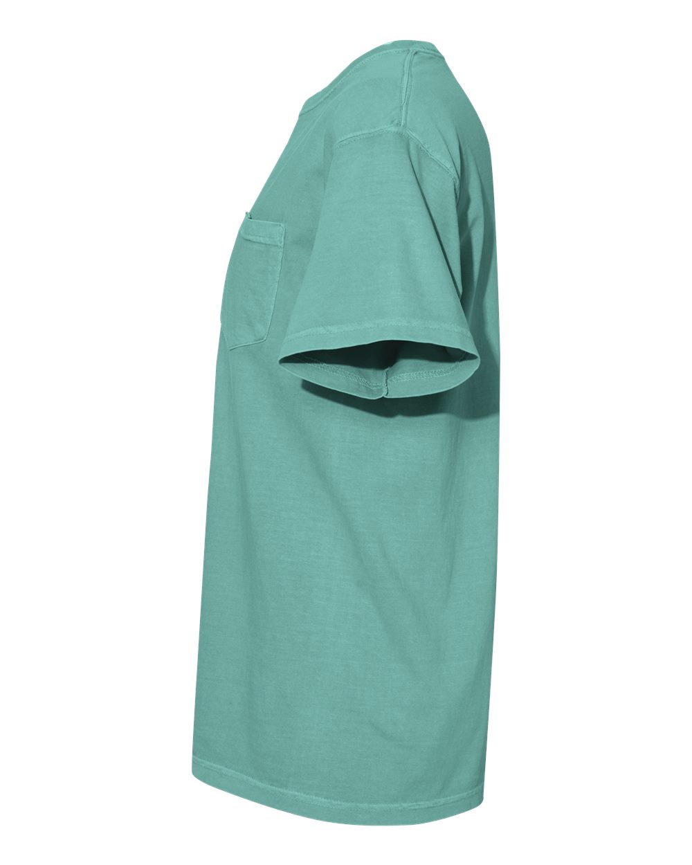 Left View of Seafoam Garment-Dyed Heavyweight Pocket T-Shirt - 6030