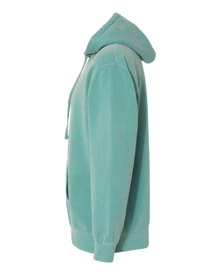 Left View of Seafoam Garment-Dyed Hooded Sweatshirt - 1567