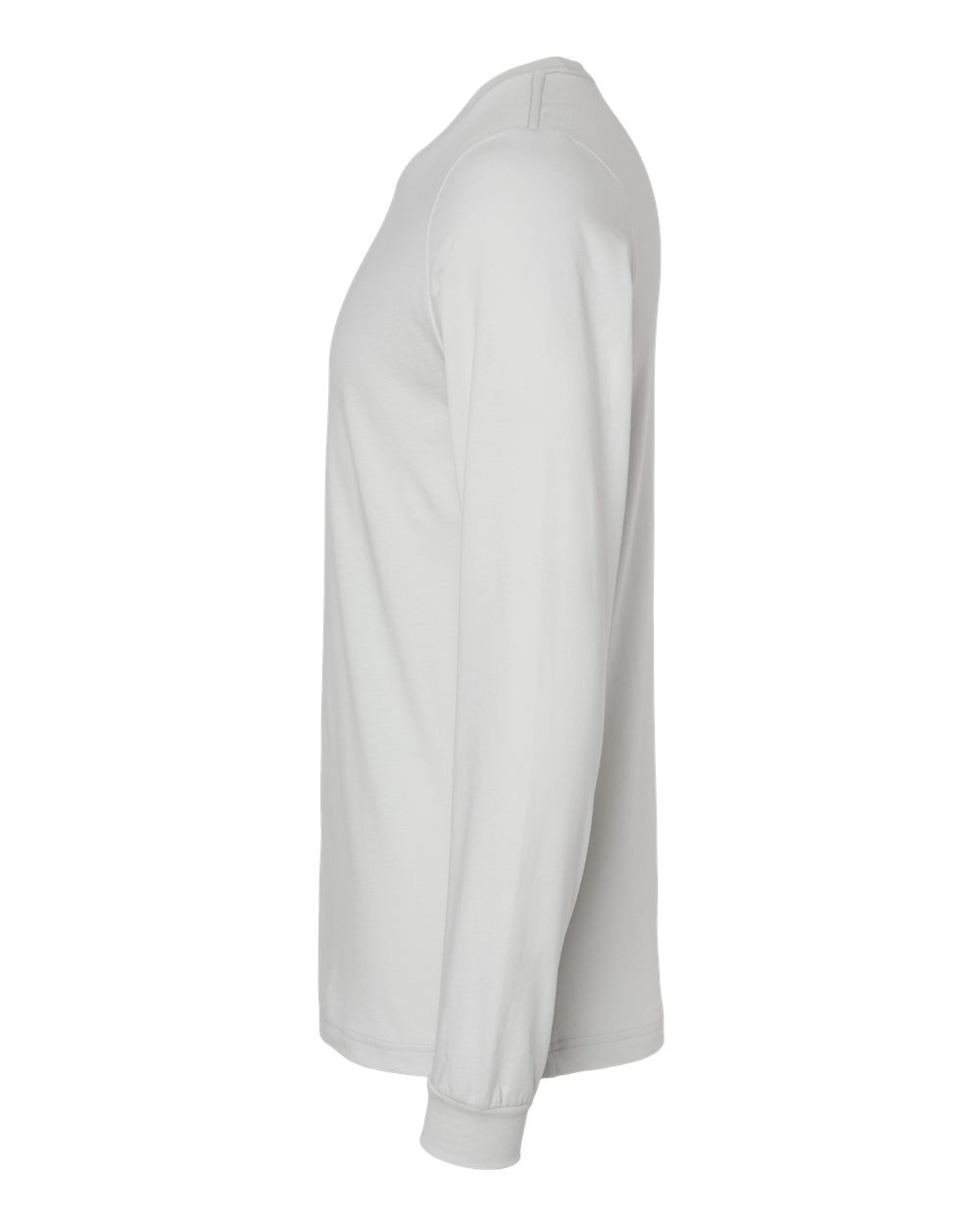 Left View of Silver Jersey Long Sleeve Tee - 3501