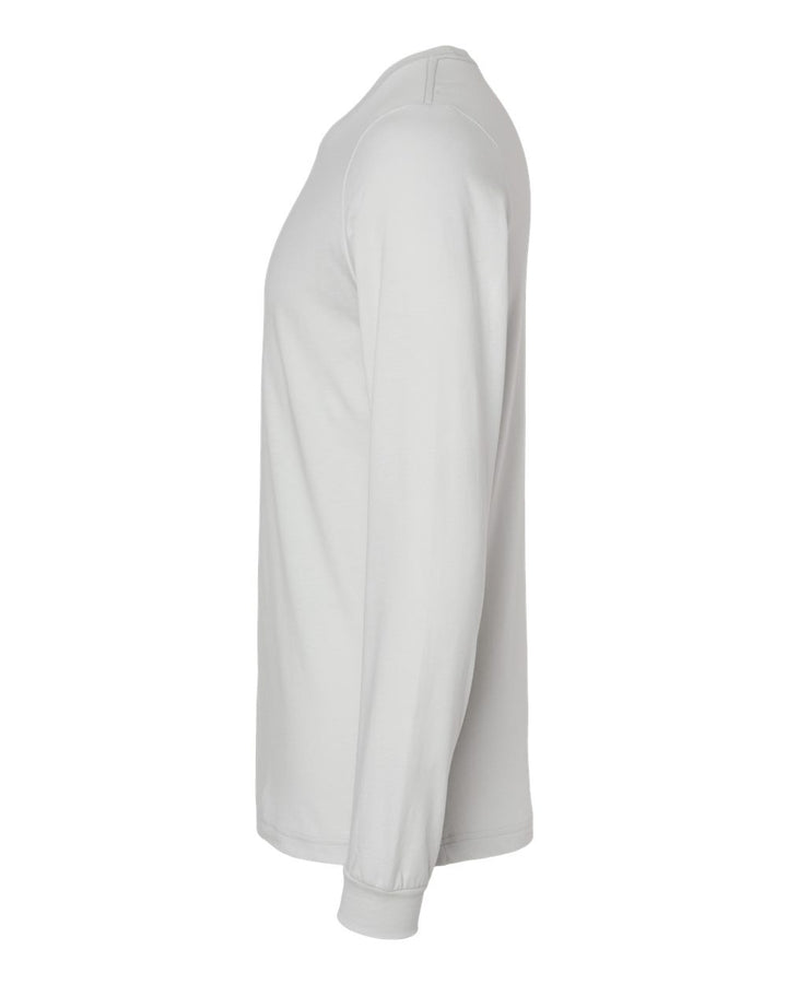 Left View of Silver Jersey Long Sleeve Tee - 3501