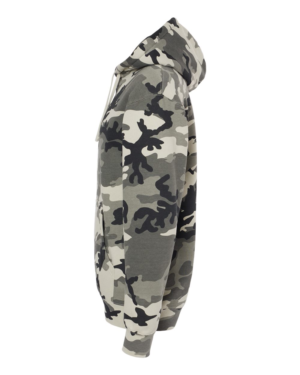 Left View of Snow Camo Heavyweight Hooded Sweatshirt - IND4000