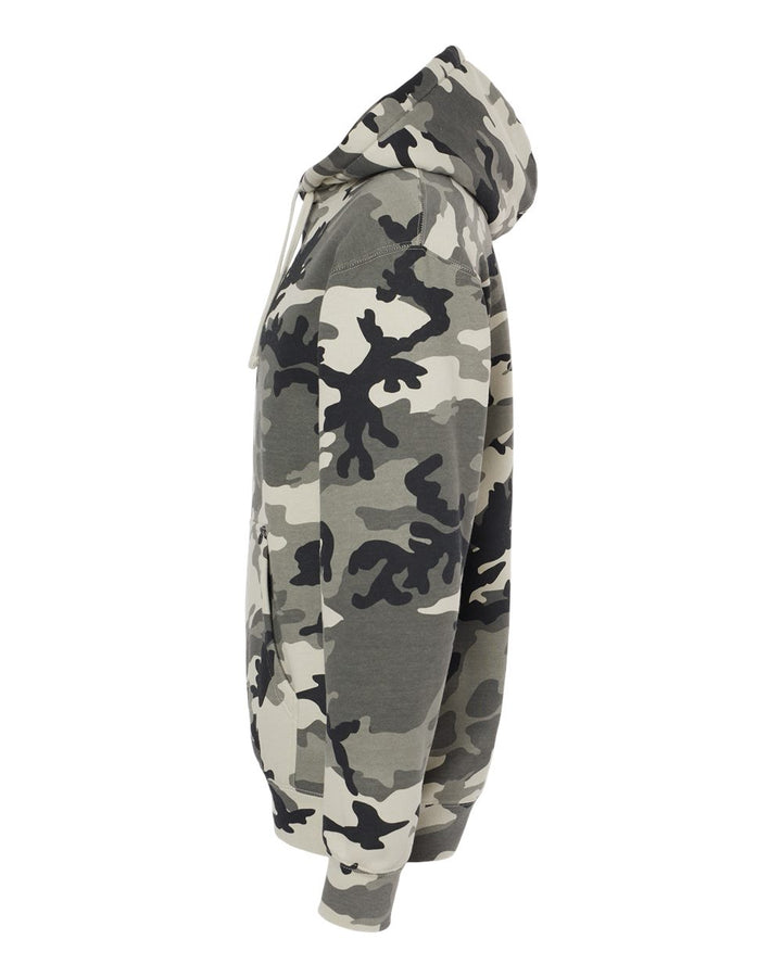 Left View of Snow Camo Heavyweight Hooded Sweatshirt - IND4000