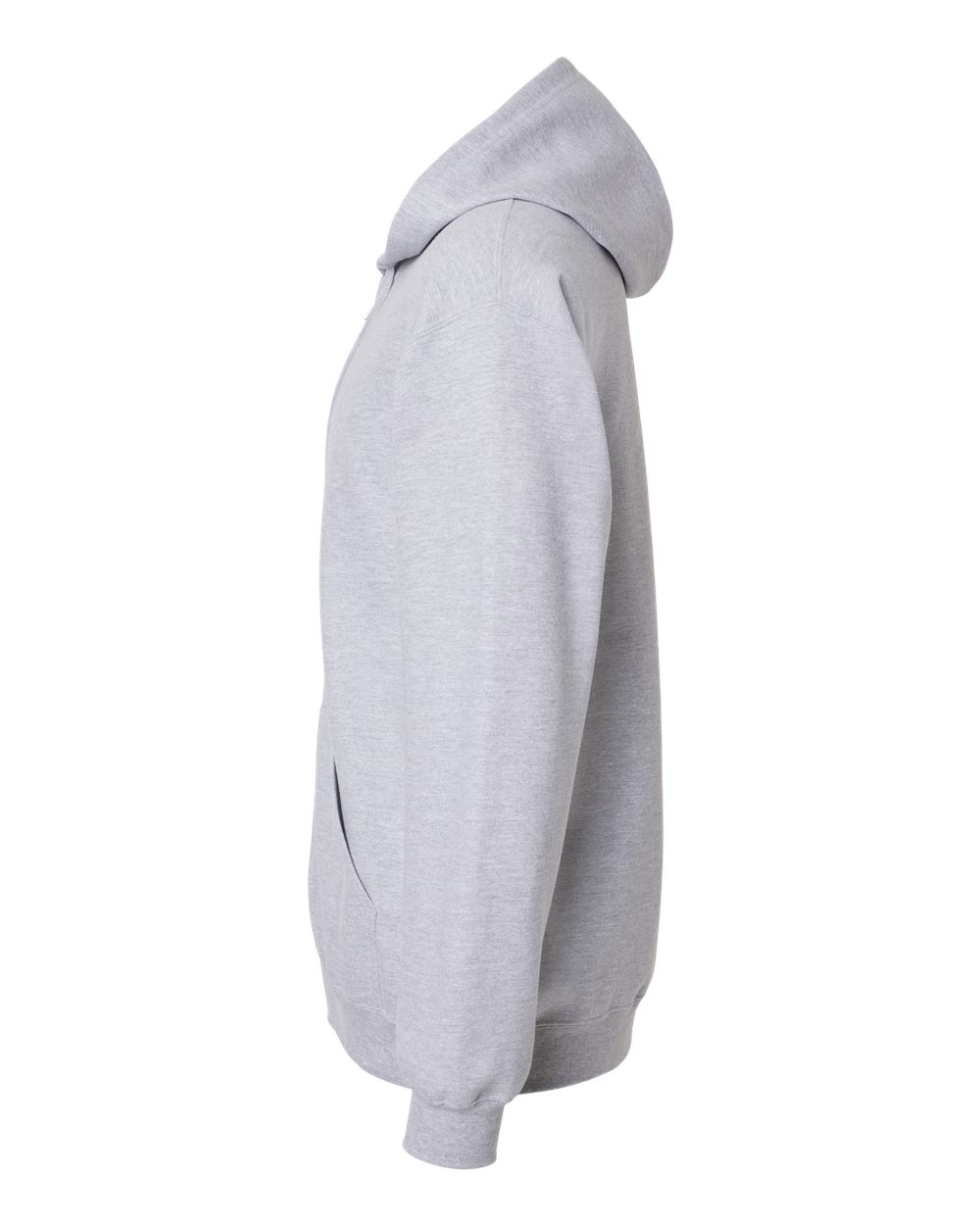Left View of Sport Grey Softstyle® Full-Zip Hooded Sweatshirt - SF600