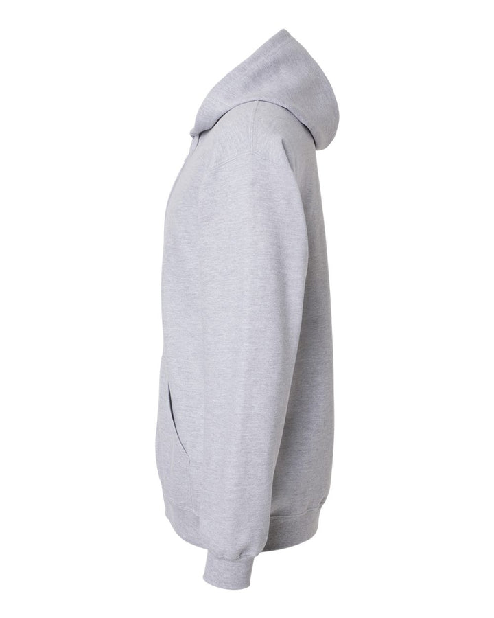 Left View of Sport Grey Softstyle® Full-Zip Hooded Sweatshirt - SF600
