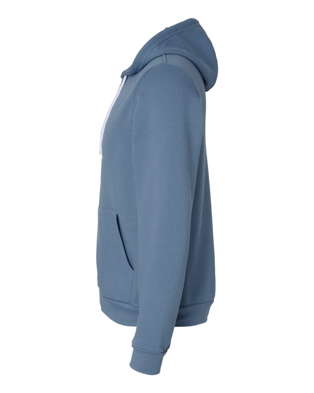 Left View of Steel Blue Sponge Fleece Full-Zip Hoodie - 3739