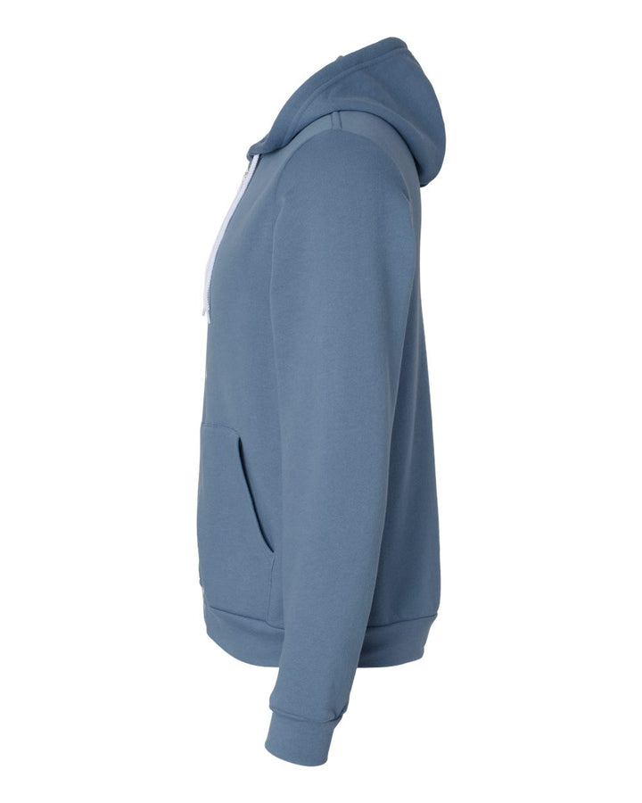 Left View of Steel Blue Sponge Fleece Full-Zip Hoodie - 3739