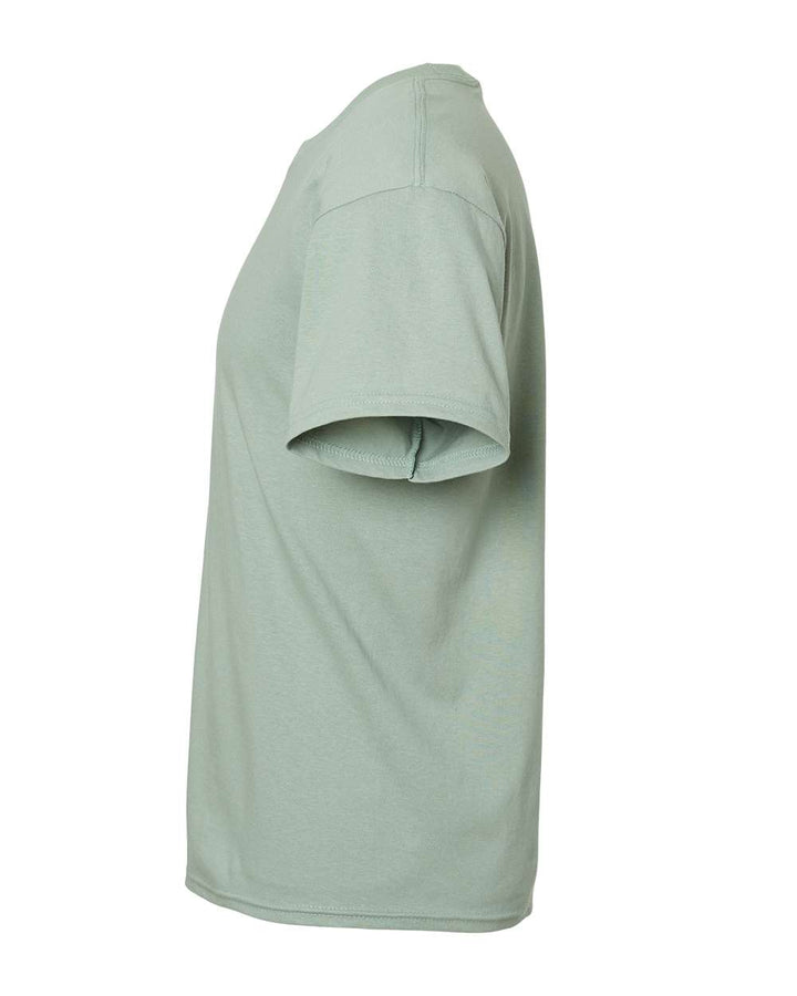 Left View of Stonewashed Green Essential-T T-Shirt - 5280