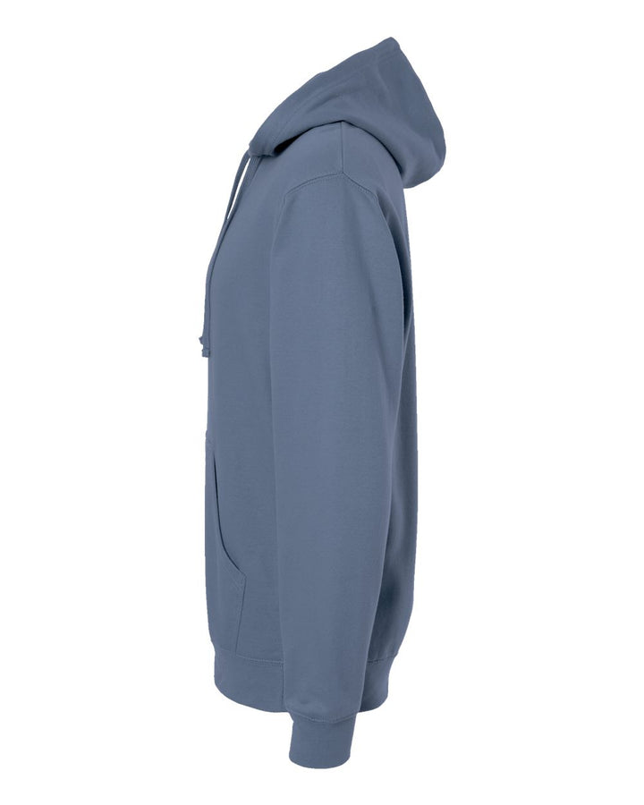 Left View of Storm Blue Midweight Hooded Sweatshirt - SS4500