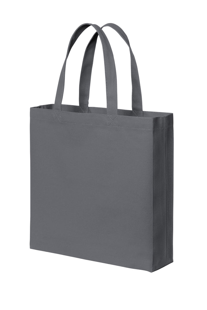 Left View of StormGrey Port Authority Cotton Canvas Tote BG424