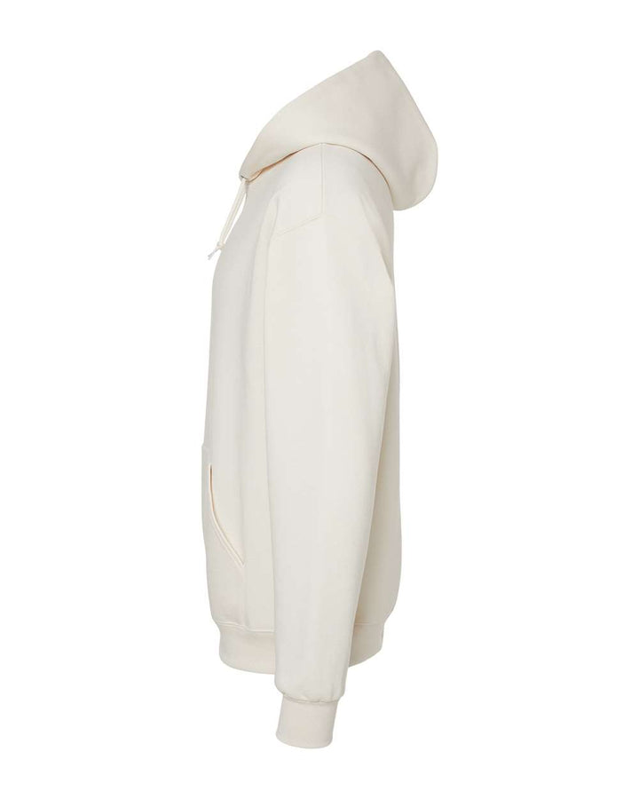 Left View of Sweet Cream Heather NuBlend® Hooded Sweatshirt - 996MR