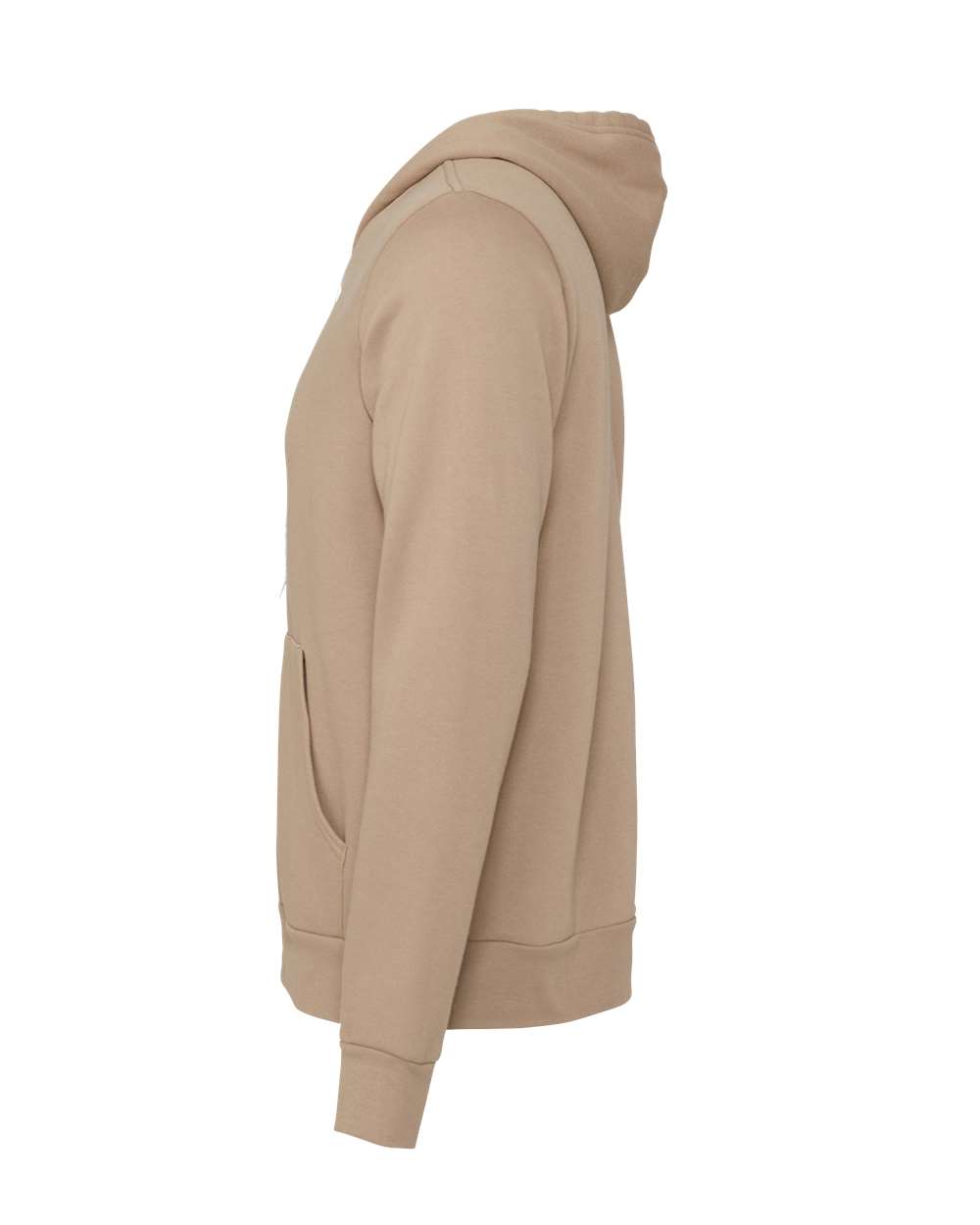 Left View of Tan Sponge Fleece Full-Zip Hoodie - 3739