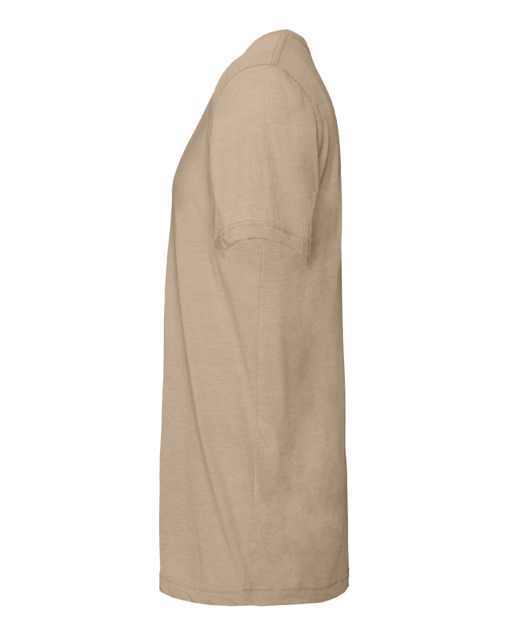 Left View of Tan Triblend Triblend Tee - 3413