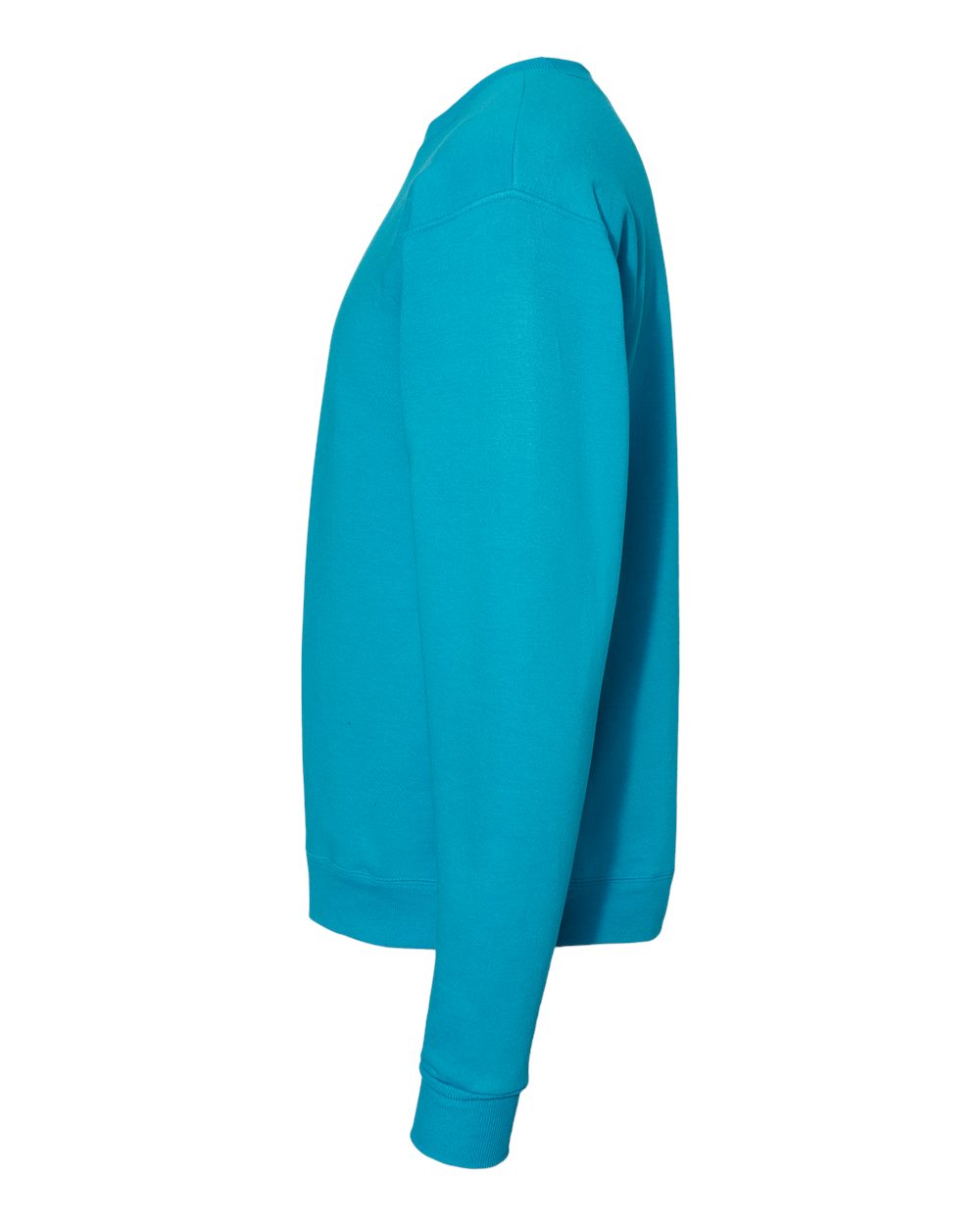 Left View of Teal Ecosmart® Crewneck Sweatshirt - P160