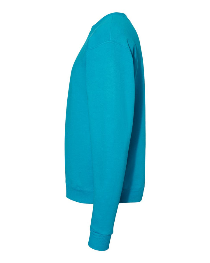 Left View of Teal Ecosmart® Crewneck Sweatshirt - P160