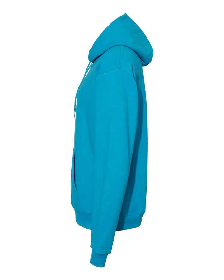 Left View of Teal Ecosmart® Hooded Sweatshirt - P170