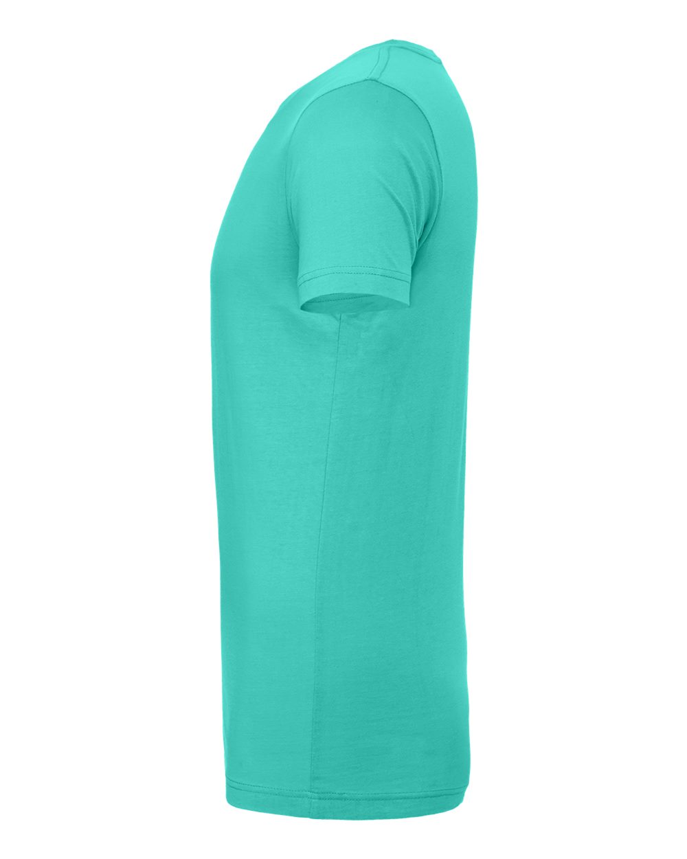 Left View of Teal Jersey Tee - 3001