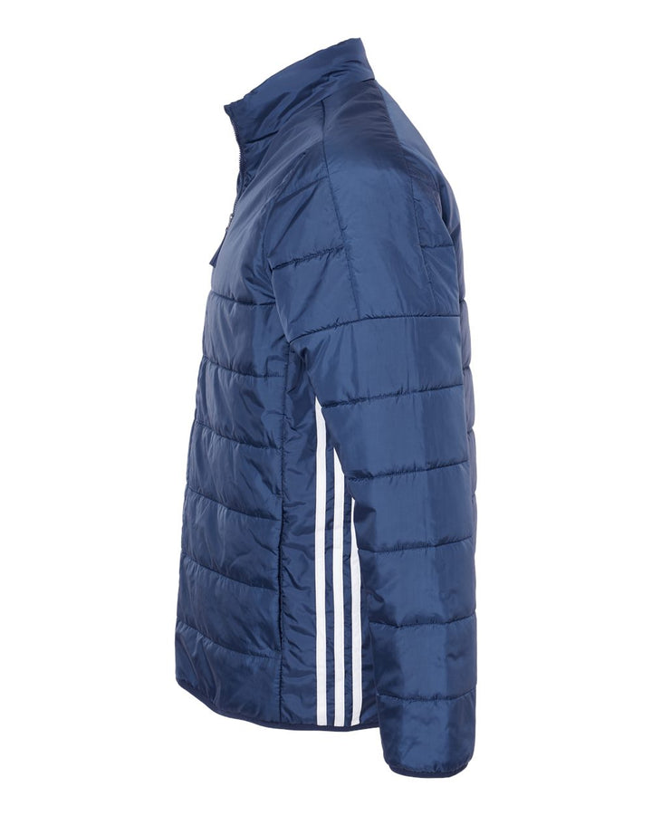 Left View of Team Navy Blue Puffer Jacket - A570
