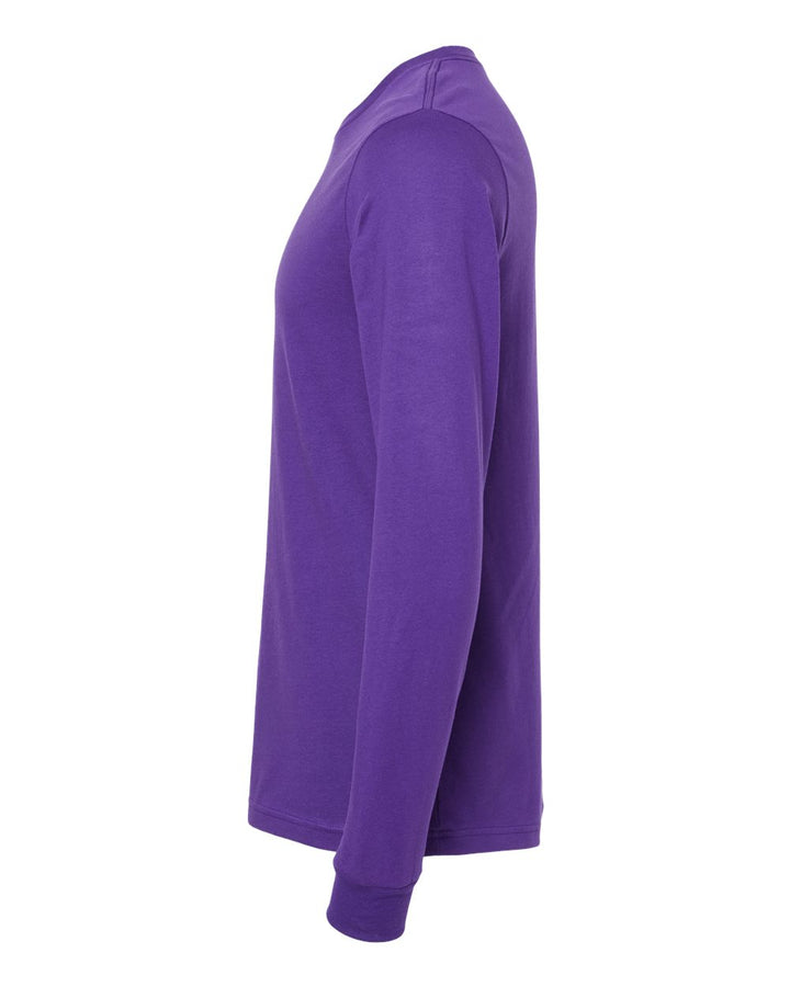 Left View of Team Purple Jersey Long Sleeve Tee - 3501