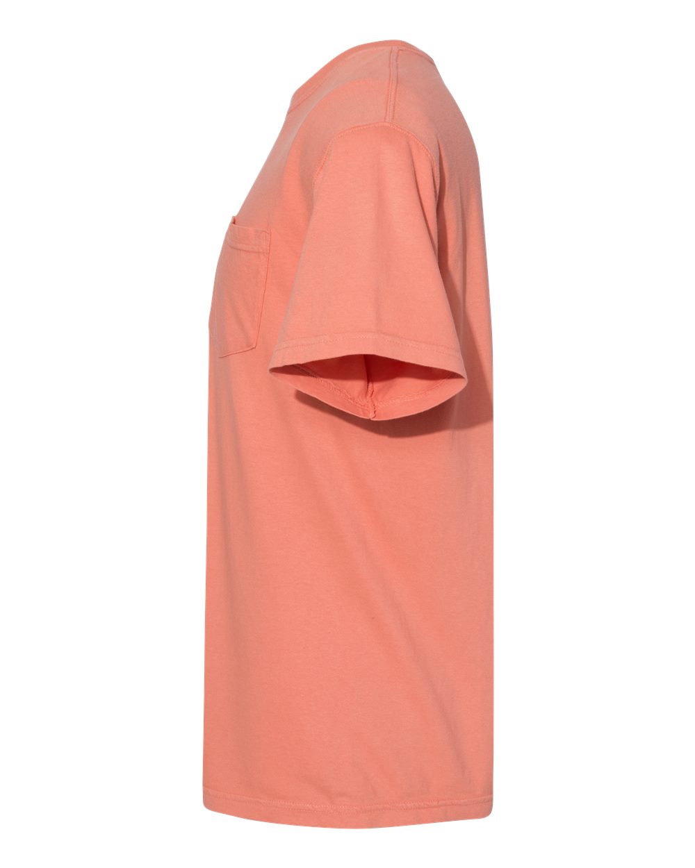 Left View of Terracotta Garment-Dyed Heavyweight Pocket T-Shirt - 6030