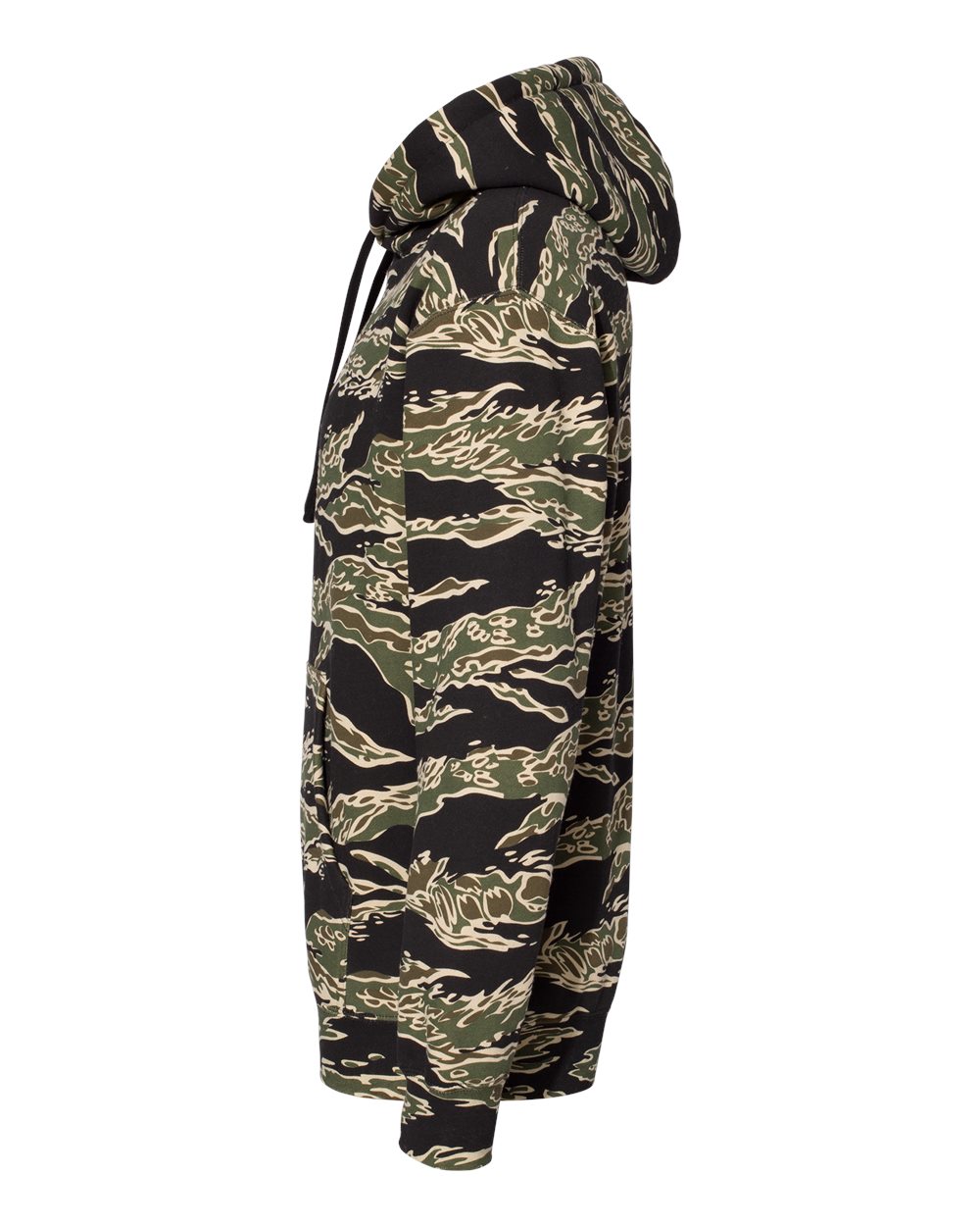 Left View of Tiger Camo Heavyweight Hooded Sweatshirt - IND4000