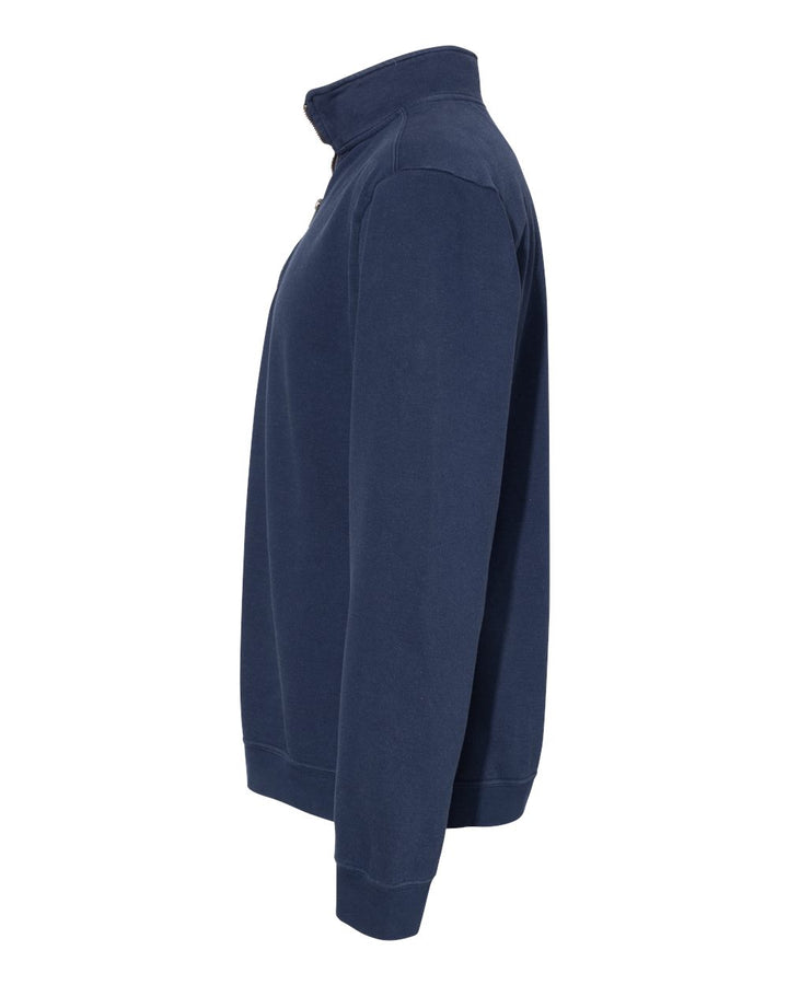 Left View of True Navy Garment-Dyed Quarter Zip Sweatshirt - 1580