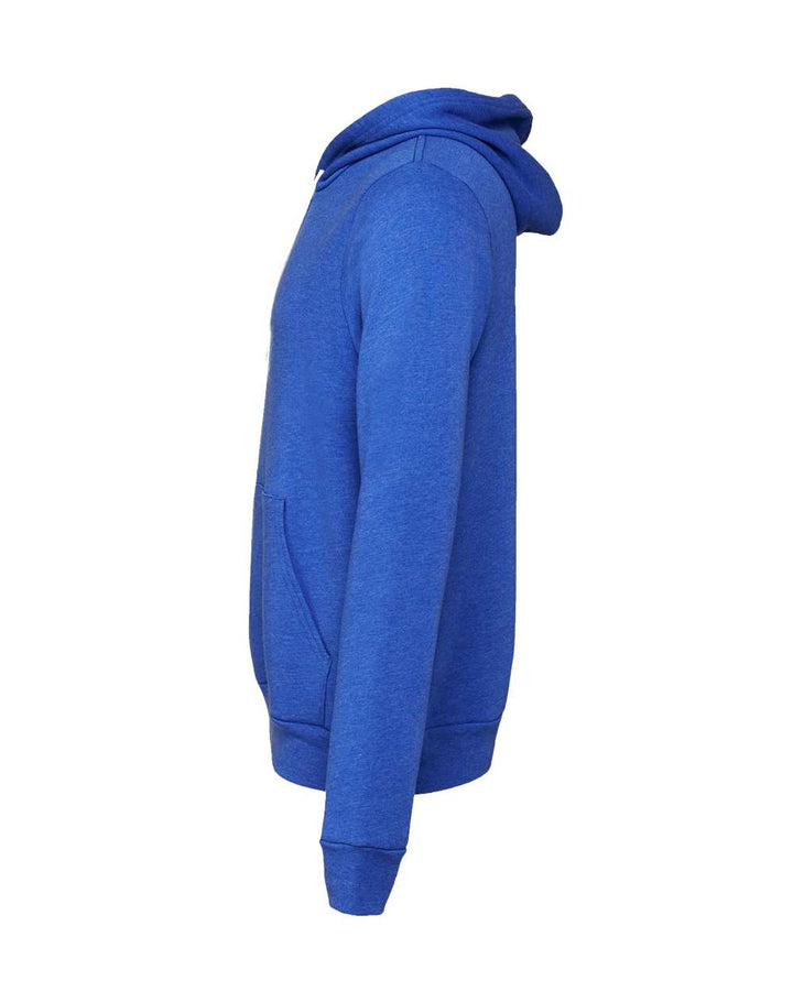 Left View of True Royal Sponge Fleece Full-Zip Hoodie - 3739