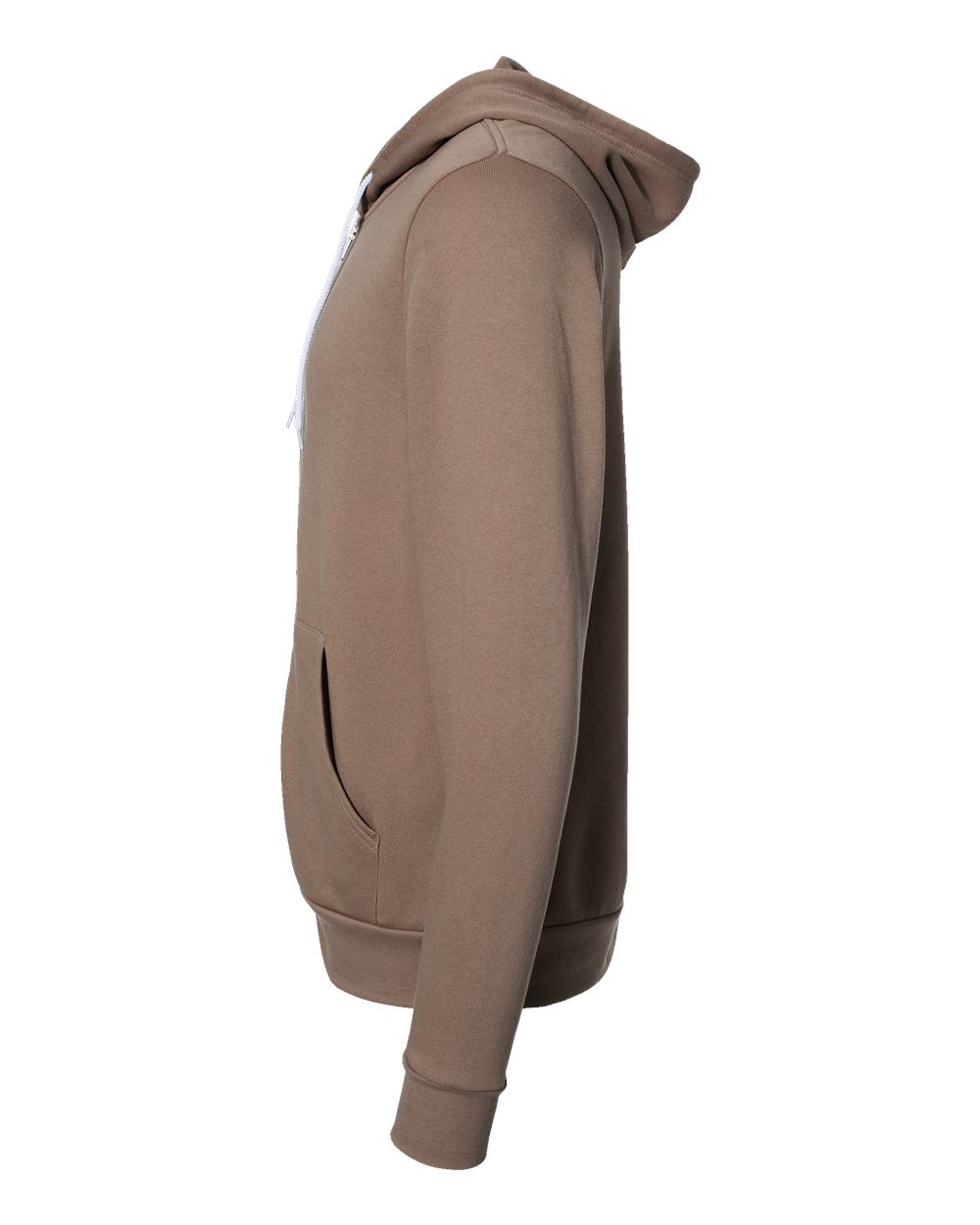 Left View of Vintage Brown Sponge Fleece Full-Zip Hoodie - 3739