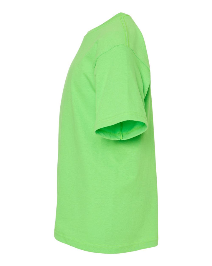 Left View of Vivid Lime Youth Gold Soft Touch T-Shirt - 4850
