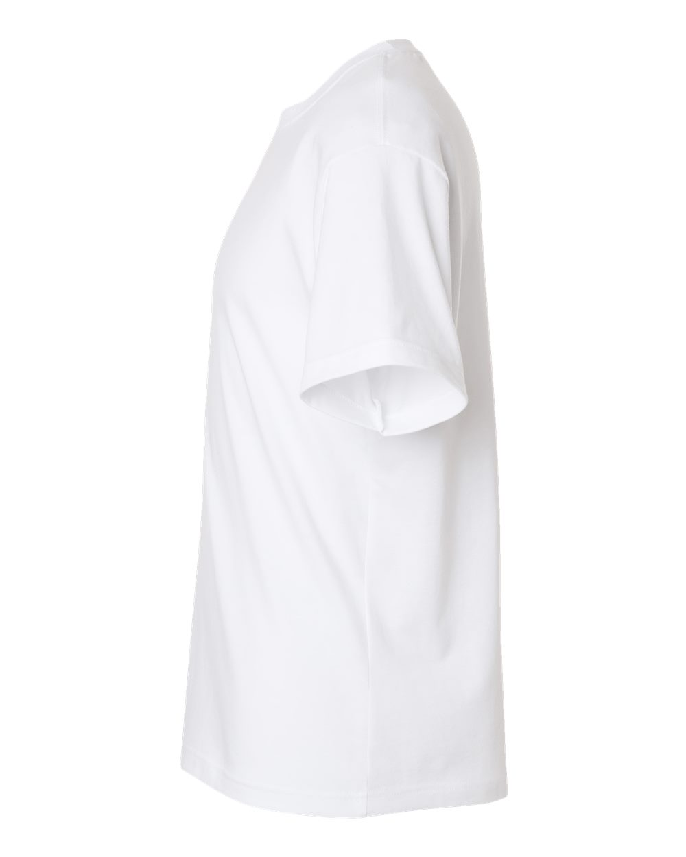 Left View of White 6 oz. Heavyweight Tee - 3010