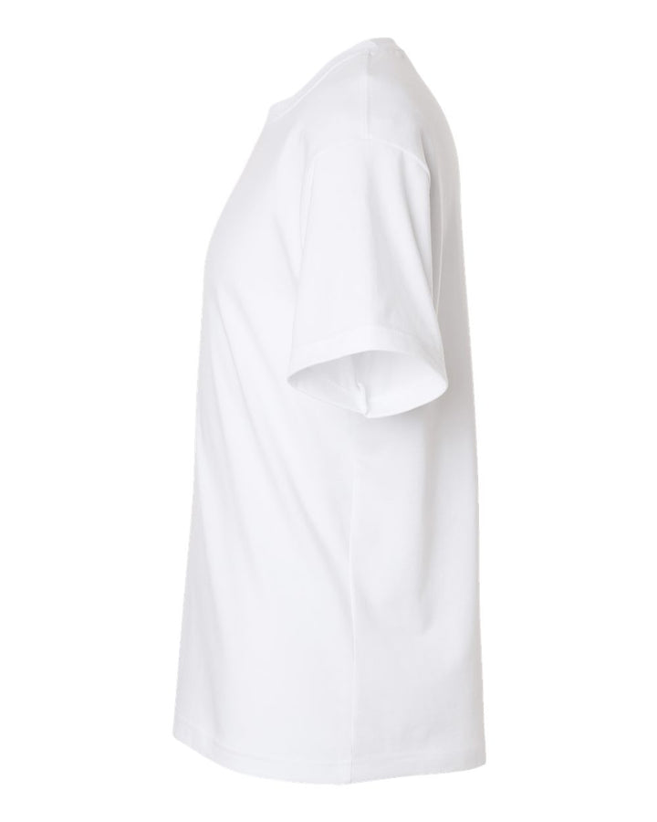 Left View of White 6 oz. Heavyweight Tee - 3010