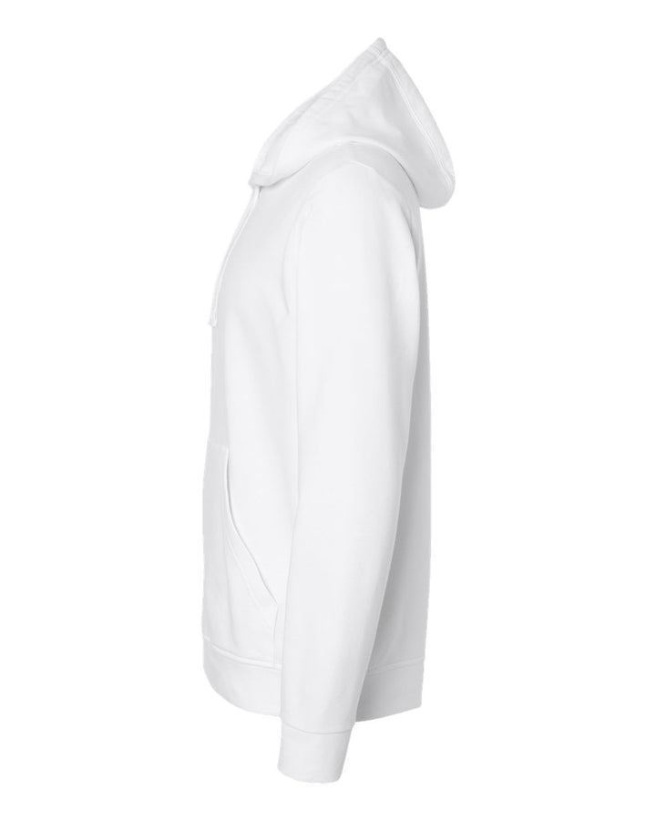 Left View of White Fleece Hooded Sweatshirt - A432