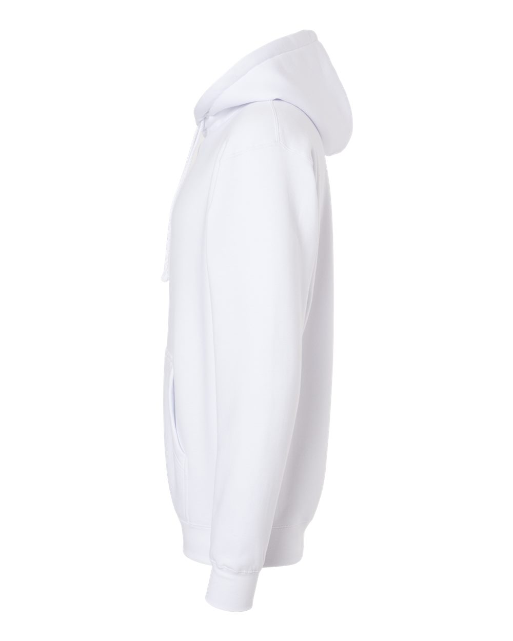 Left View of White Heavyweight Hooded Sweatshirt - IND4000