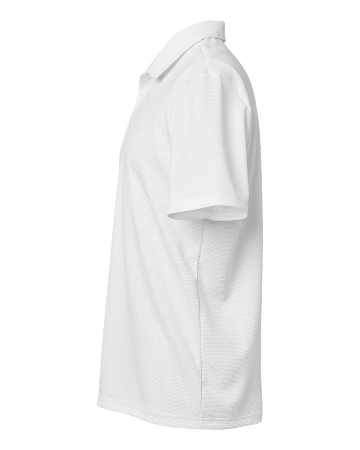 Left View of White Micro Pique Polo - A580