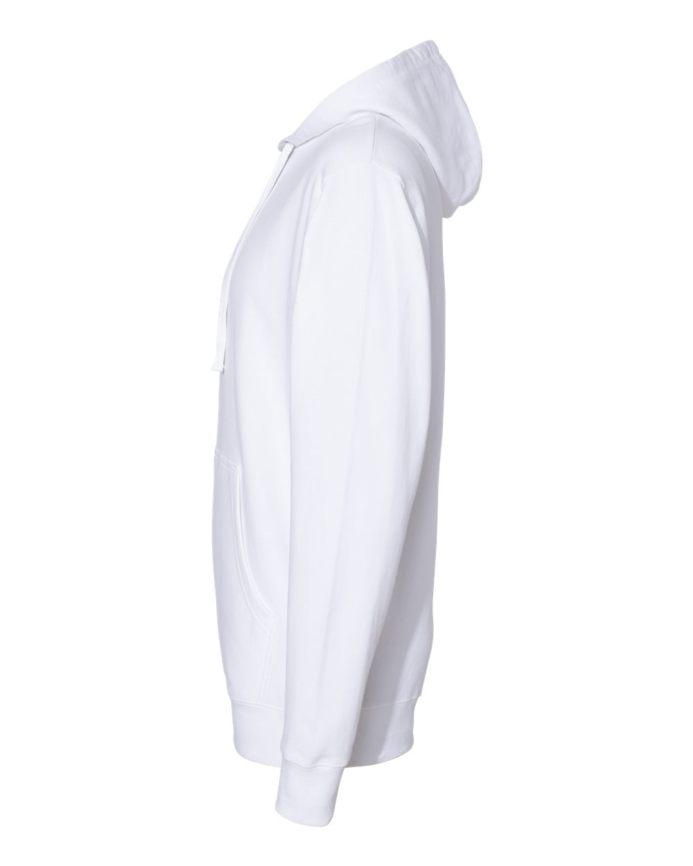 Left View of White Midweight Hooded Sweatshirt - SS4500