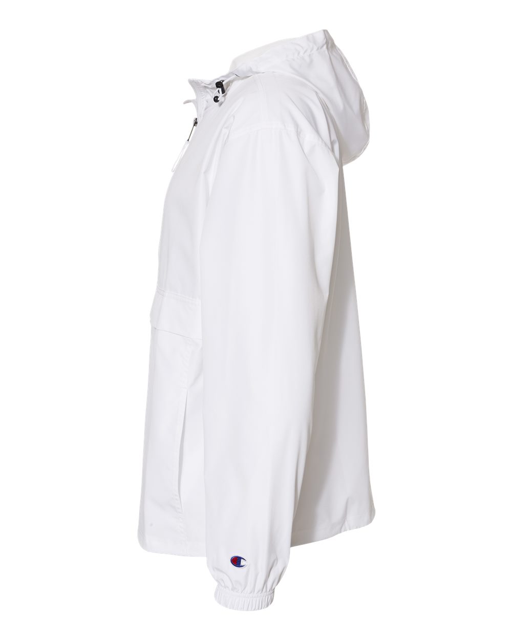 Left View of White Packable Anorak Jacket - CO200