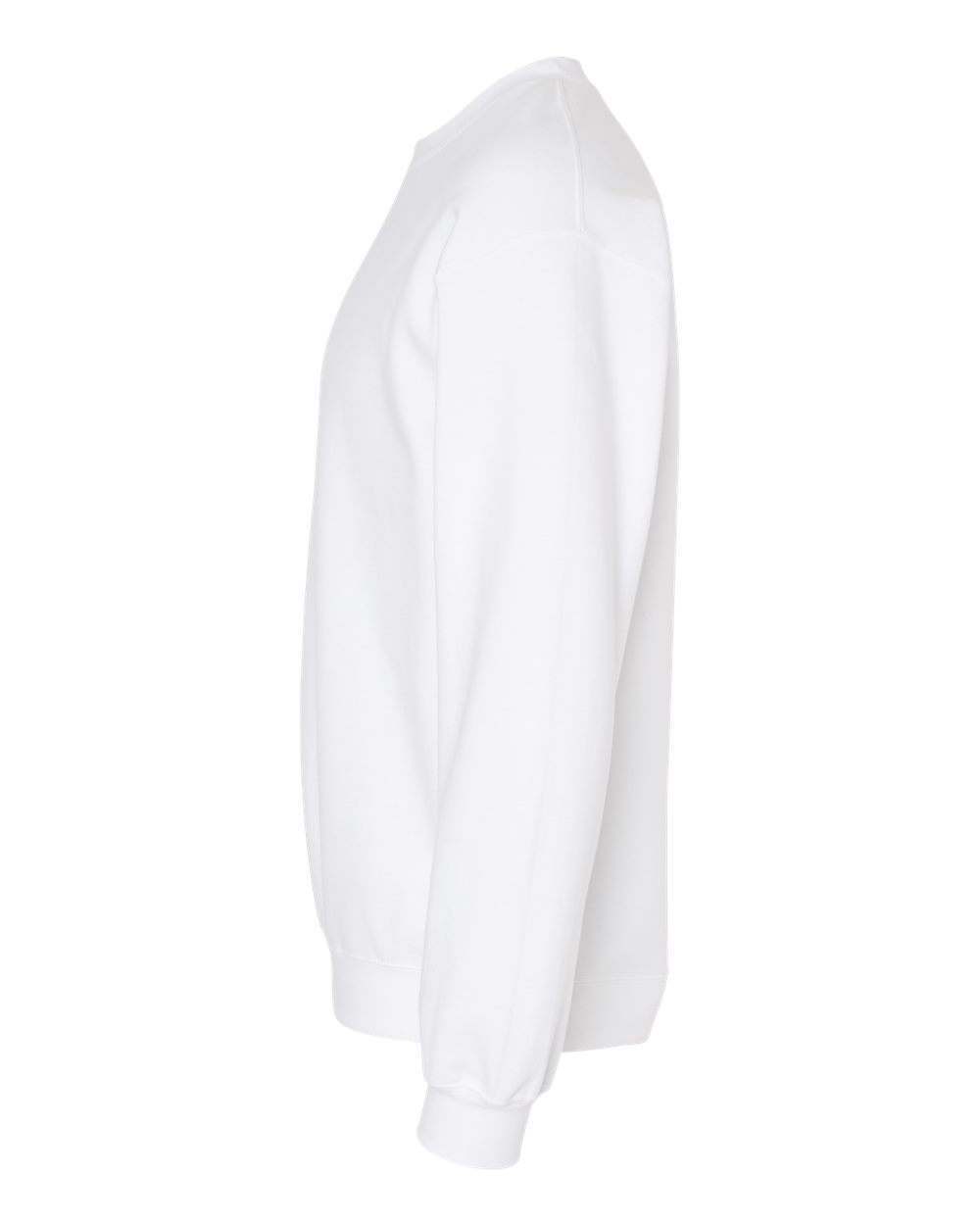 Left View of White Softstyle® Midweight Crewneck Sweatshirt - SF000