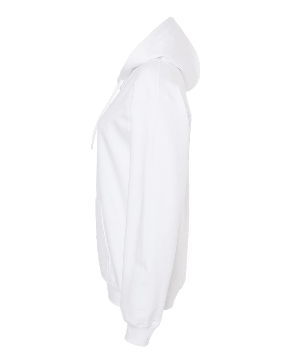 Left View of White Softstyle® Midweight Hooded Sweatshirt - SF500